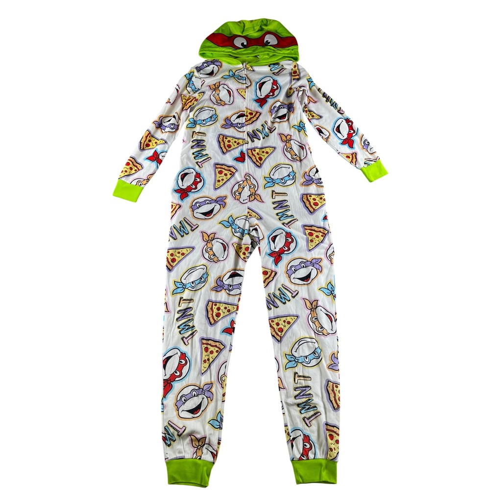 Nickelodeon TMNT Teenage Mutant Ninja Turtles Hooded Union Suit Small 4-6 Pizza